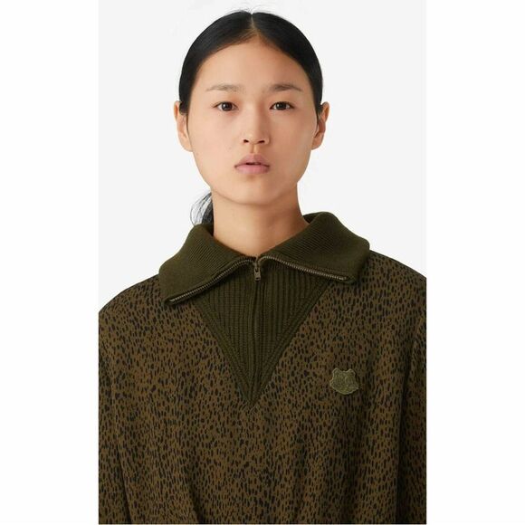 NWT Kenzo Fall/Winter 2020 Women’s Midi Leopard Mixed Material Dress - Picture 4 of 10